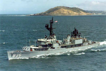 USS George K. MacKenzie (DD-836) off Point Loma, circa in the early 1970s